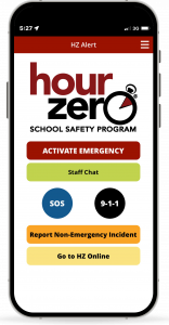 An illustration showing a mockup of the HZ Alert app.