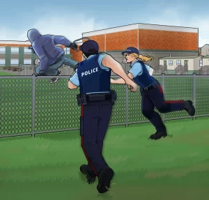 Police chasing suspect